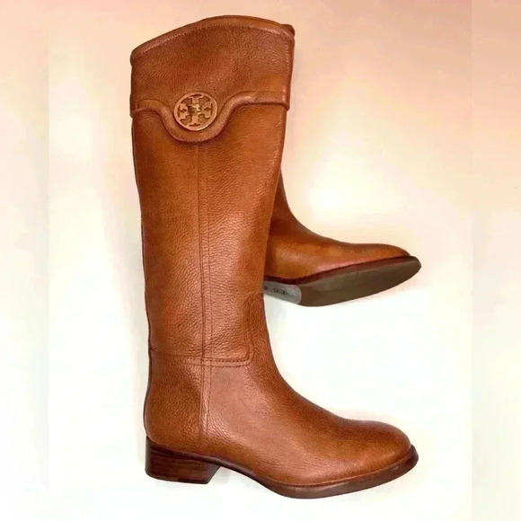 Tory Burch Women’s Selma Leather Riding Boots size 5.5 M - Picture 10 of 13
